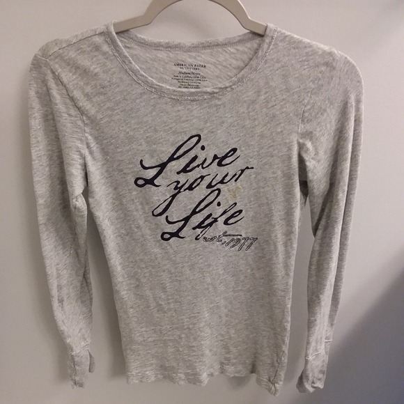 American Eagle Outfitters Tops - American Eagle grey/gray size Medium long sleeve shirt